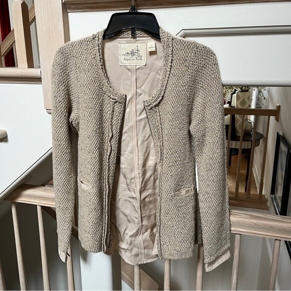 Anthropologie Angel of the North Envalira Textured Cardigan Jacket Small - Picture 7 of 13